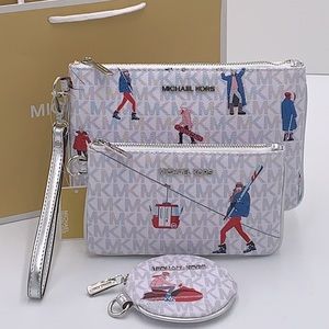 MICHAEL KORS JET SET GIRLS MULTIFUNCTIONAL WRISTLET TRIO BRIGHT WHITE MULTI